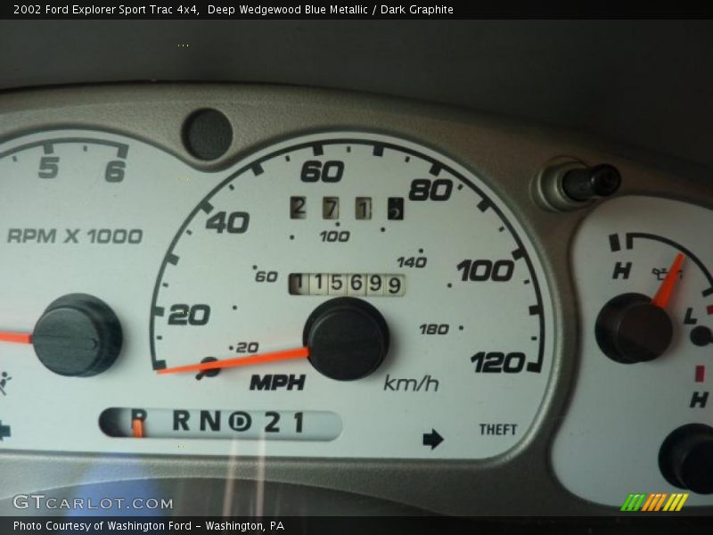 Deep Wedgewood Blue Metallic / Dark Graphite 2002 Ford Explorer Sport Trac 4x4