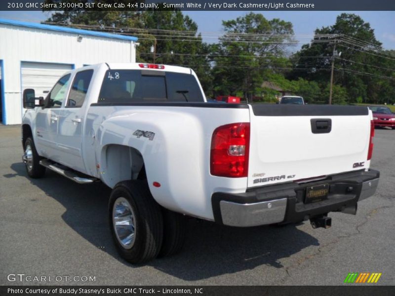 Summit White / Very Dark Cashmere/Light Cashmere 2010 GMC Sierra 3500HD SLT Crew Cab 4x4 Dually