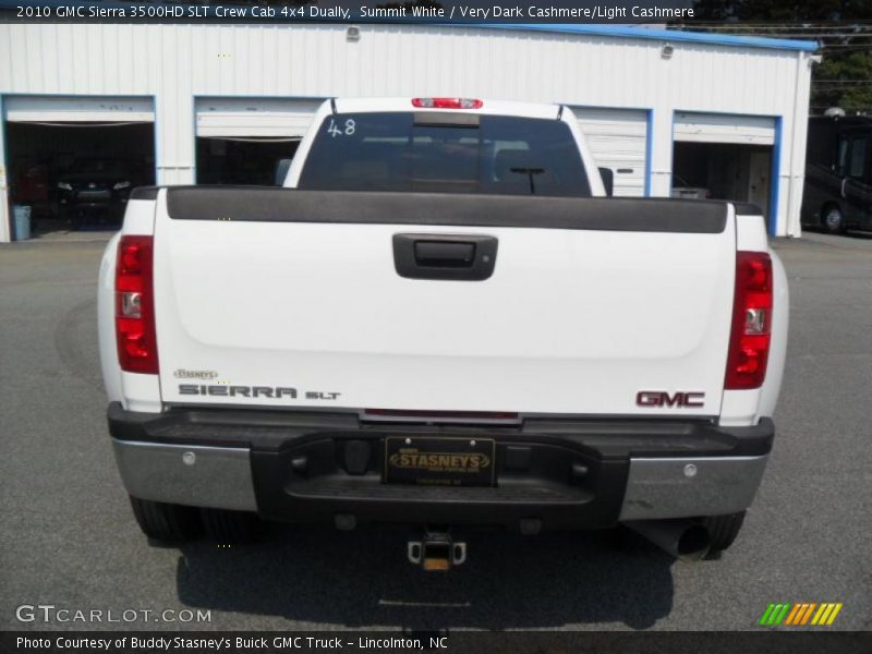 Summit White / Very Dark Cashmere/Light Cashmere 2010 GMC Sierra 3500HD SLT Crew Cab 4x4 Dually