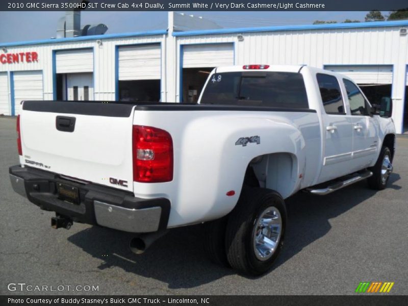 Summit White / Very Dark Cashmere/Light Cashmere 2010 GMC Sierra 3500HD SLT Crew Cab 4x4 Dually