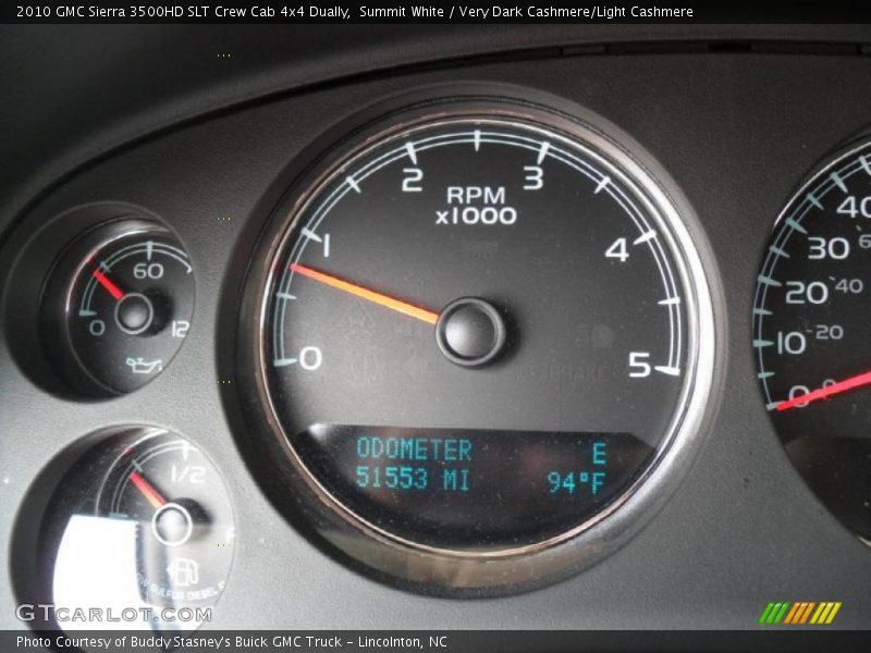 Summit White / Very Dark Cashmere/Light Cashmere 2010 GMC Sierra 3500HD SLT Crew Cab 4x4 Dually