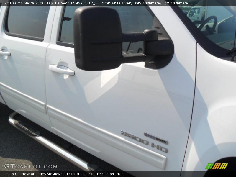 Summit White / Very Dark Cashmere/Light Cashmere 2010 GMC Sierra 3500HD SLT Crew Cab 4x4 Dually