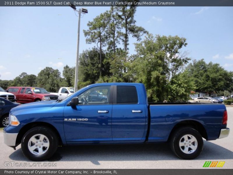 Deep Water Blue Pearl / Dark Slate Gray/Medium Graystone 2011 Dodge Ram 1500 SLT Quad Cab