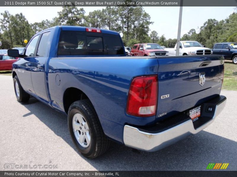 Deep Water Blue Pearl / Dark Slate Gray/Medium Graystone 2011 Dodge Ram 1500 SLT Quad Cab