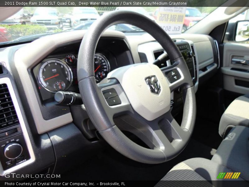 Deep Water Blue Pearl / Dark Slate Gray/Medium Graystone 2011 Dodge Ram 1500 SLT Quad Cab