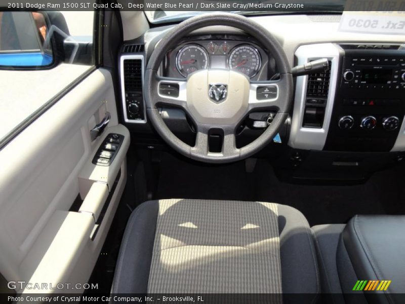 Deep Water Blue Pearl / Dark Slate Gray/Medium Graystone 2011 Dodge Ram 1500 SLT Quad Cab