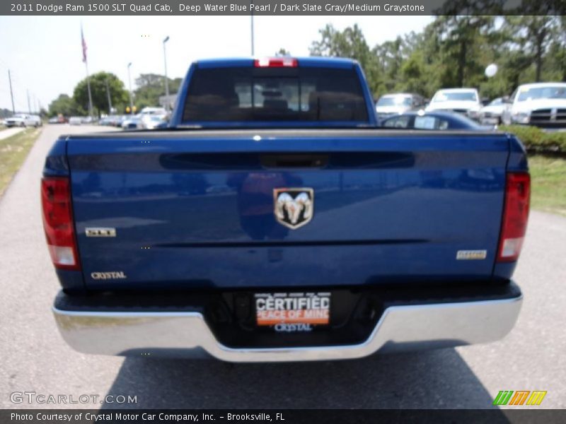 Deep Water Blue Pearl / Dark Slate Gray/Medium Graystone 2011 Dodge Ram 1500 SLT Quad Cab