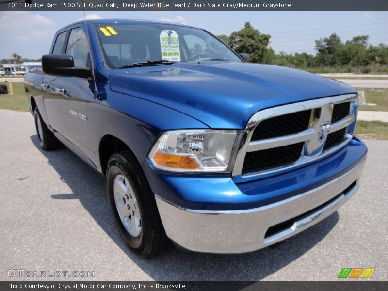 Deep Water Blue Pearl / Dark Slate Gray/Medium Graystone 2011 Dodge Ram 1500 SLT Quad Cab