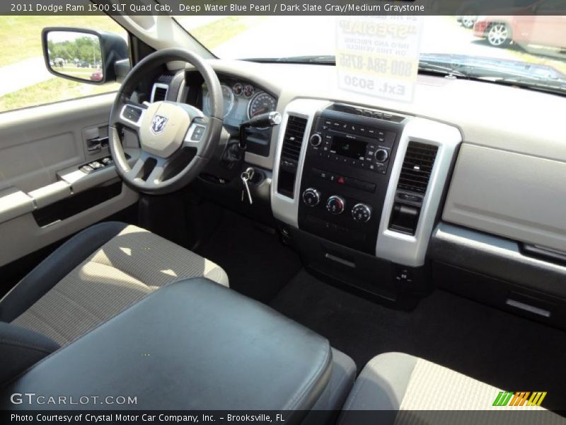 Deep Water Blue Pearl / Dark Slate Gray/Medium Graystone 2011 Dodge Ram 1500 SLT Quad Cab