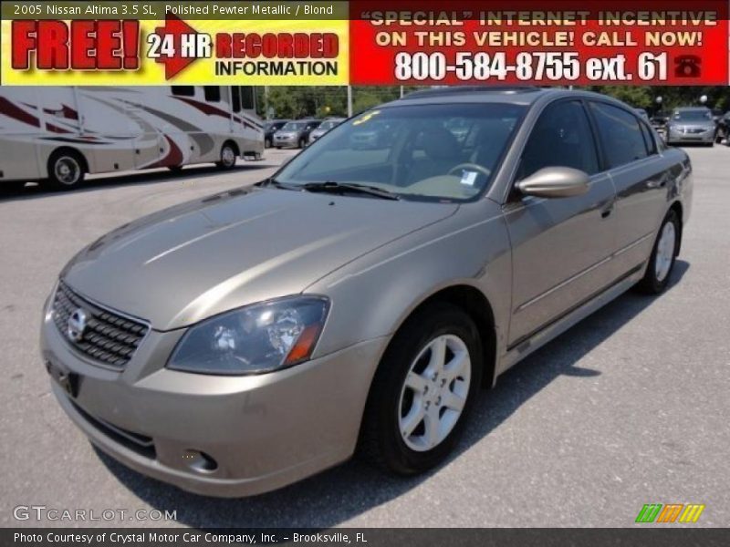 Polished Pewter Metallic / Blond 2005 Nissan Altima 3.5 SL