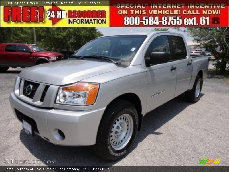 Radiant Silver / Charcoal 2008 Nissan Titan XE Crew Cab