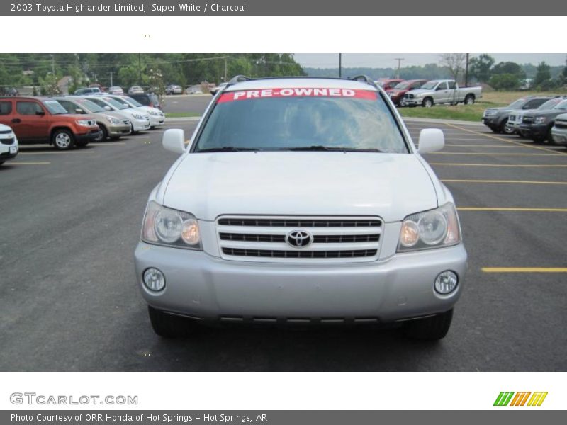 Super White / Charcoal 2003 Toyota Highlander Limited