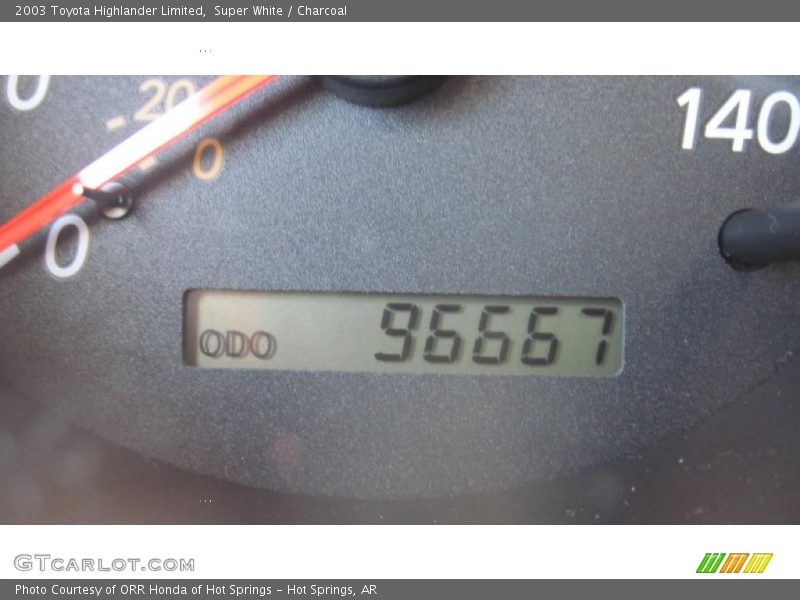 Super White / Charcoal 2003 Toyota Highlander Limited