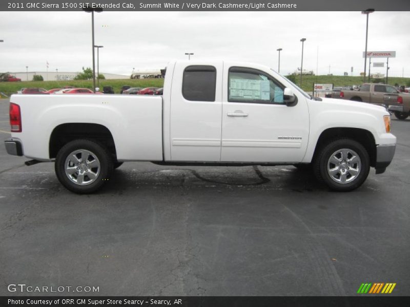 Summit White / Very Dark Cashmere/Light Cashmere 2011 GMC Sierra 1500 SLT Extended Cab