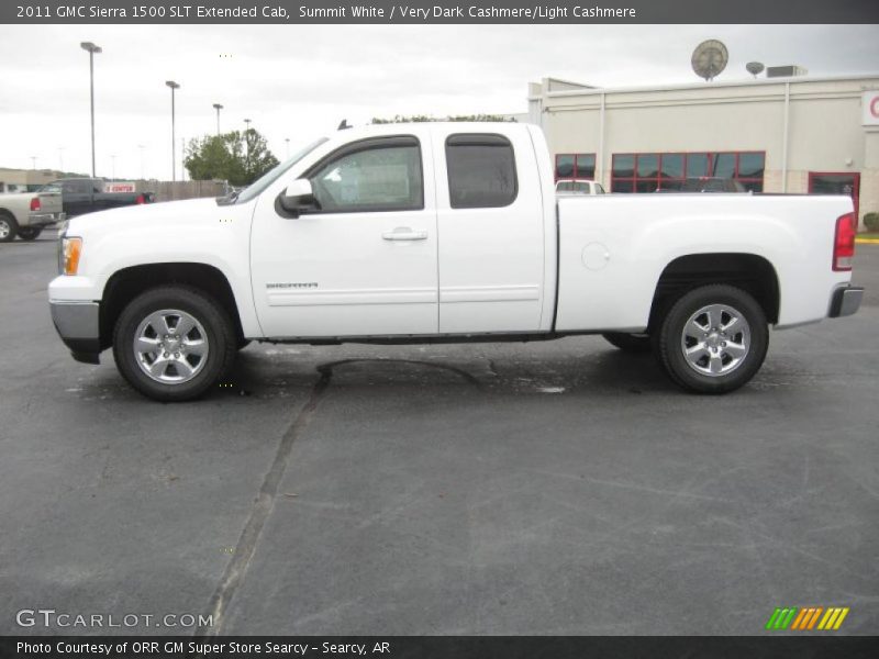 Summit White / Very Dark Cashmere/Light Cashmere 2011 GMC Sierra 1500 SLT Extended Cab