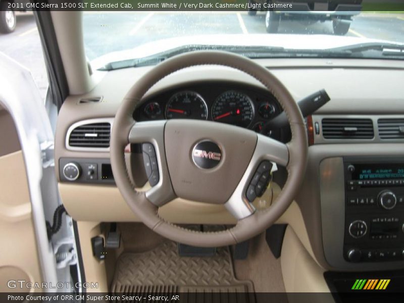 Summit White / Very Dark Cashmere/Light Cashmere 2011 GMC Sierra 1500 SLT Extended Cab