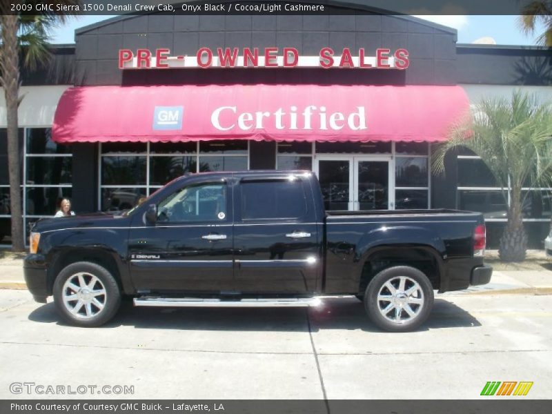 Onyx Black / Cocoa/Light Cashmere 2009 GMC Sierra 1500 Denali Crew Cab