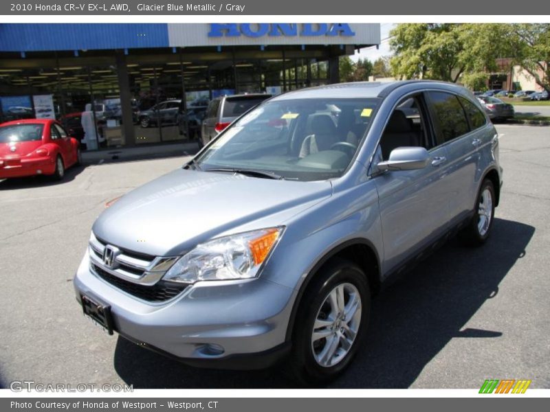 Glacier Blue Metallic / Gray 2010 Honda CR-V EX-L AWD