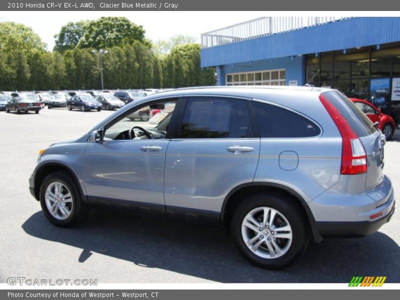 Glacier Blue Metallic / Gray 2010 Honda CR-V EX-L AWD