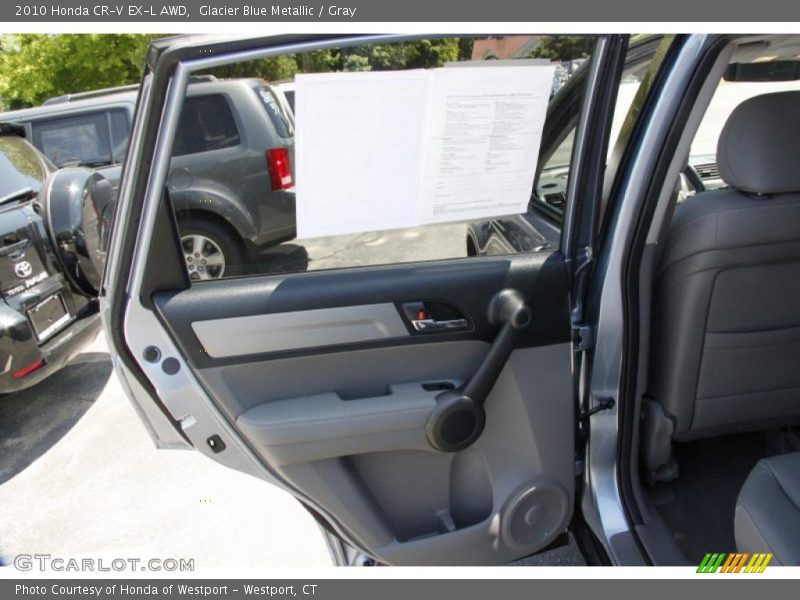 Glacier Blue Metallic / Gray 2010 Honda CR-V EX-L AWD