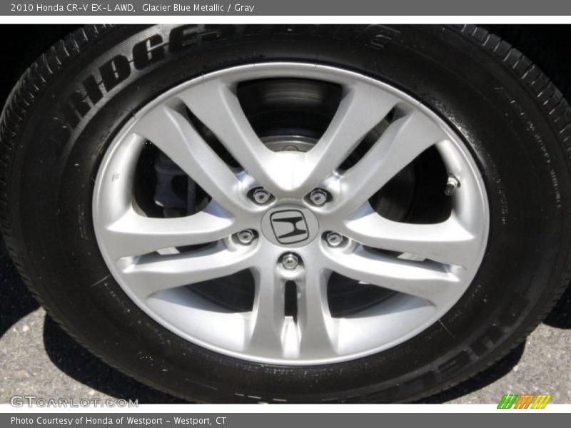 Glacier Blue Metallic / Gray 2010 Honda CR-V EX-L AWD