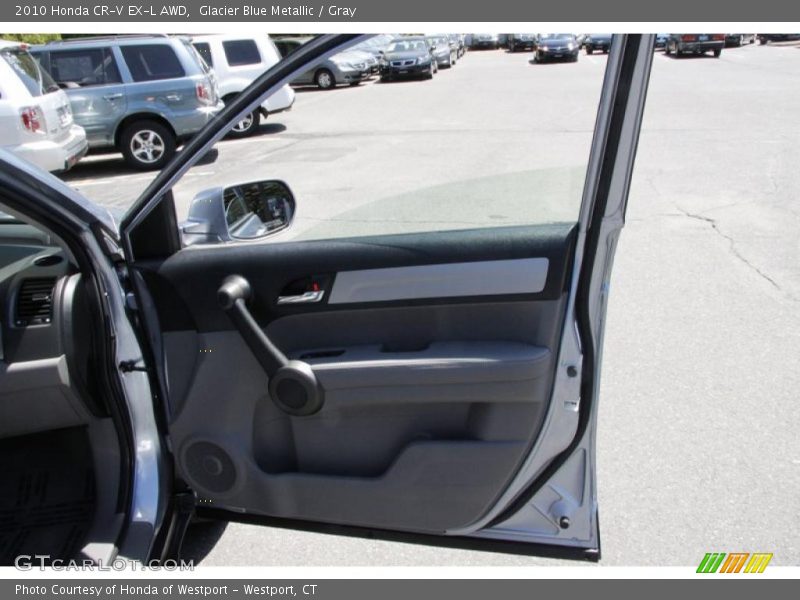 Glacier Blue Metallic / Gray 2010 Honda CR-V EX-L AWD