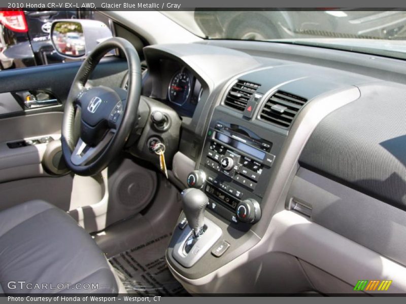 Glacier Blue Metallic / Gray 2010 Honda CR-V EX-L AWD