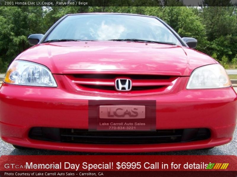 Rallye Red / Beige 2001 Honda Civic LX Coupe