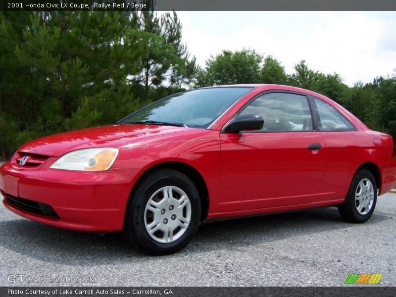 Rallye Red / Beige 2001 Honda Civic LX Coupe
