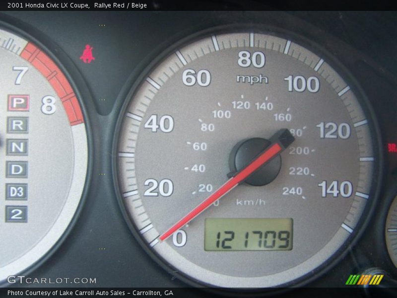 Rallye Red / Beige 2001 Honda Civic LX Coupe