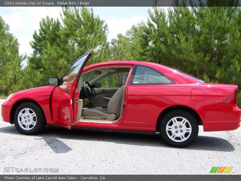 Rallye Red / Beige 2001 Honda Civic LX Coupe