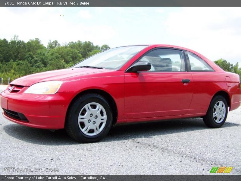 Rallye Red / Beige 2001 Honda Civic LX Coupe