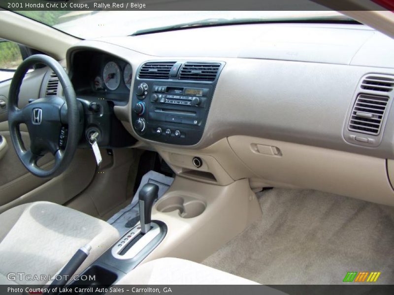 Rallye Red / Beige 2001 Honda Civic LX Coupe