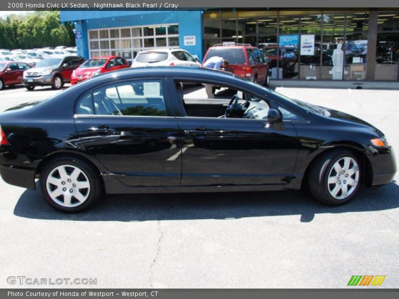 Nighthawk Black Pearl / Gray 2008 Honda Civic LX Sedan