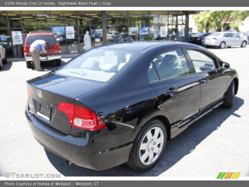 Nighthawk Black Pearl / Gray 2008 Honda Civic LX Sedan