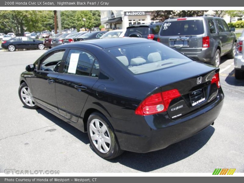 Nighthawk Black Pearl / Gray 2008 Honda Civic LX Sedan