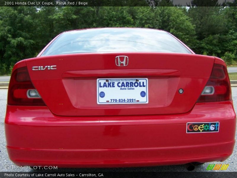 Rallye Red / Beige 2001 Honda Civic LX Coupe