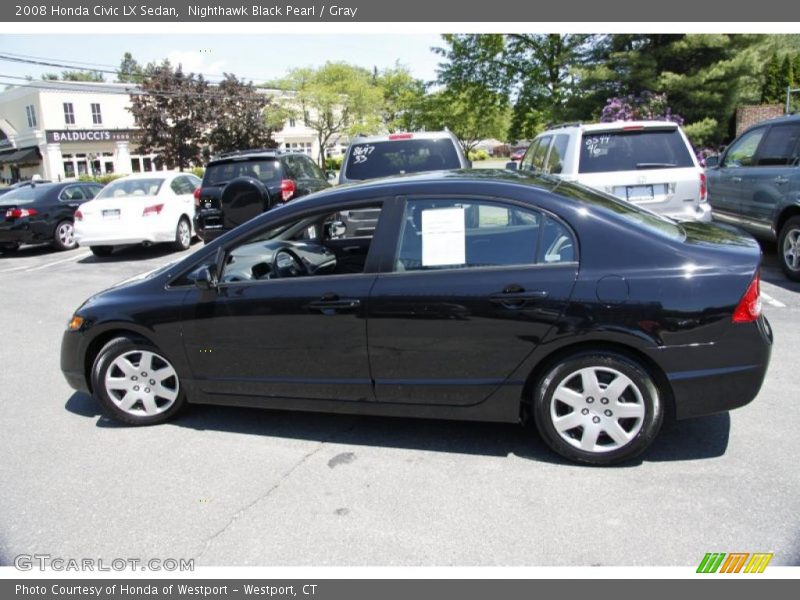 Nighthawk Black Pearl / Gray 2008 Honda Civic LX Sedan