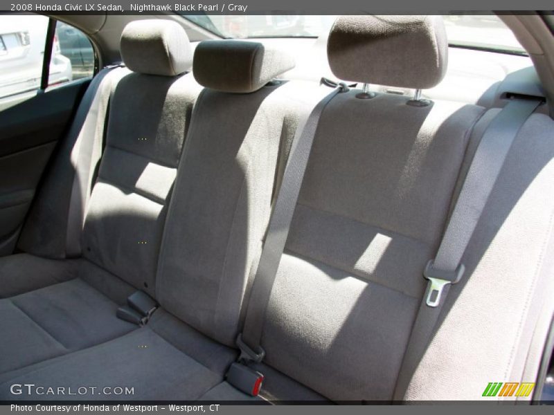 Nighthawk Black Pearl / Gray 2008 Honda Civic LX Sedan