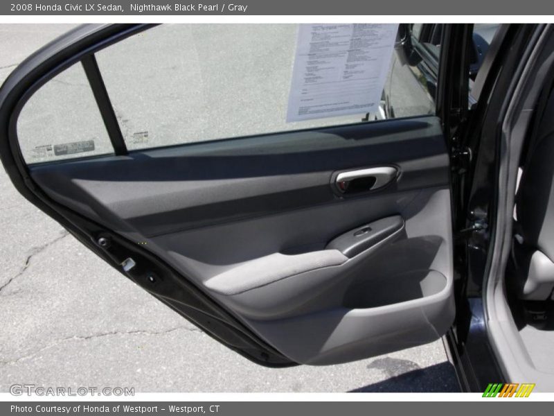 Nighthawk Black Pearl / Gray 2008 Honda Civic LX Sedan
