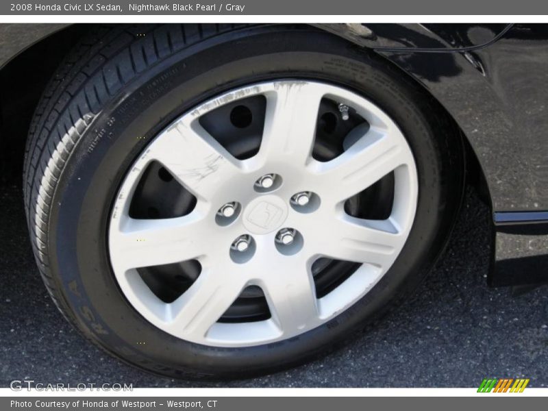 Nighthawk Black Pearl / Gray 2008 Honda Civic LX Sedan