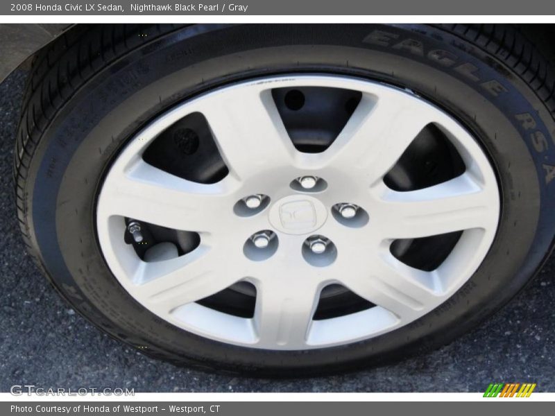 Nighthawk Black Pearl / Gray 2008 Honda Civic LX Sedan