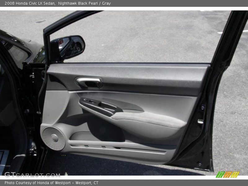 Nighthawk Black Pearl / Gray 2008 Honda Civic LX Sedan