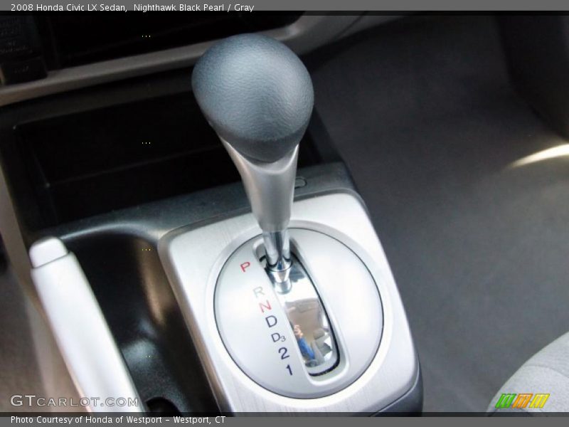 Nighthawk Black Pearl / Gray 2008 Honda Civic LX Sedan