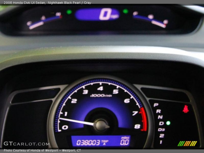 Nighthawk Black Pearl / Gray 2008 Honda Civic LX Sedan