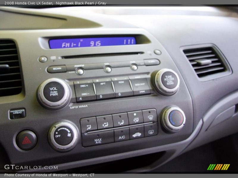Nighthawk Black Pearl / Gray 2008 Honda Civic LX Sedan