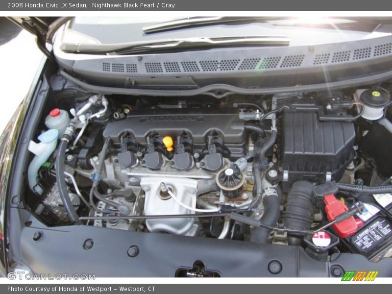 Nighthawk Black Pearl / Gray 2008 Honda Civic LX Sedan