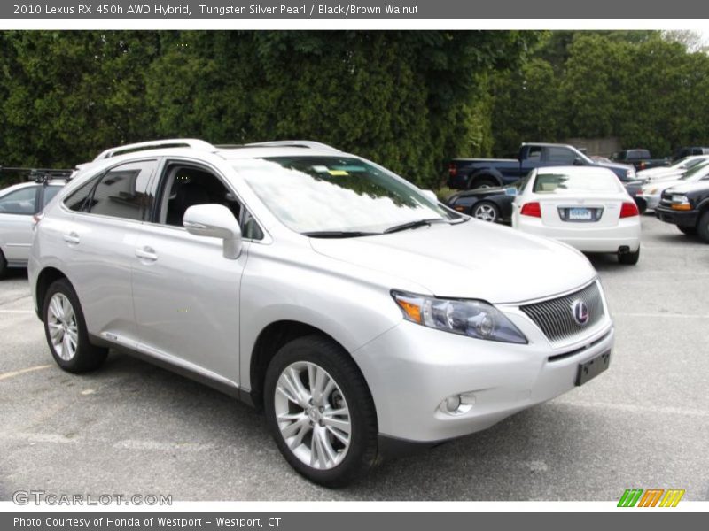 Tungsten Silver Pearl / Black/Brown Walnut 2010 Lexus RX 450h AWD Hybrid