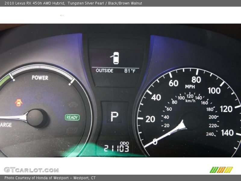 Tungsten Silver Pearl / Black/Brown Walnut 2010 Lexus RX 450h AWD Hybrid