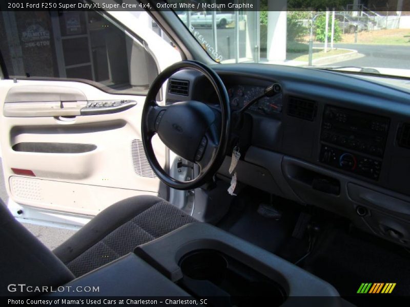 Oxford White / Medium Graphite 2001 Ford F250 Super Duty XL Super Crew 4x4